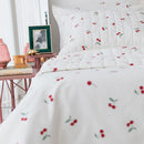 Cobre leito 200 Fios 3 peças Estampado Off White - Cereja