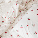 Cobre leito 200 Fios 3 peças Estampado Off White - Cereja